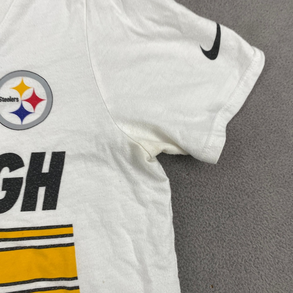 Nike Pittsburgh Steelers V-Neck T-Shirt Womens Medium White Tri-Blend Athletic - Picture 8 of 11